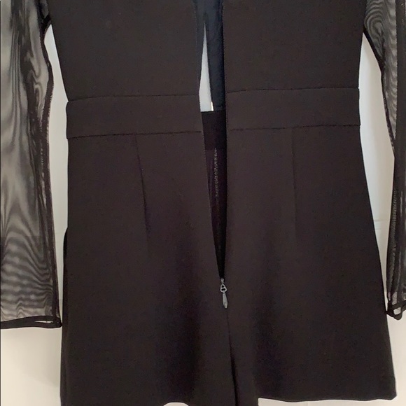 BCBGeneration Mesh Inset Romper in Black - Picture 5 of 12